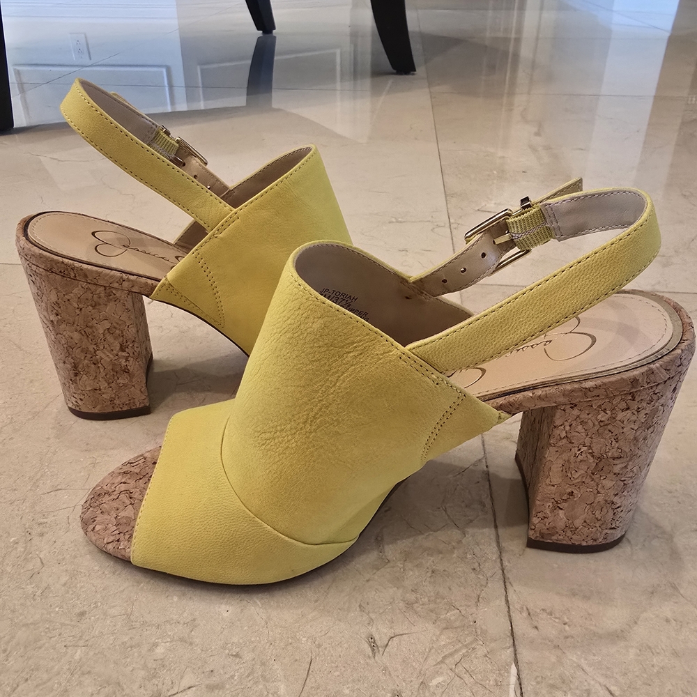 Jessica Simpson Chartreuse Wedge Sandals